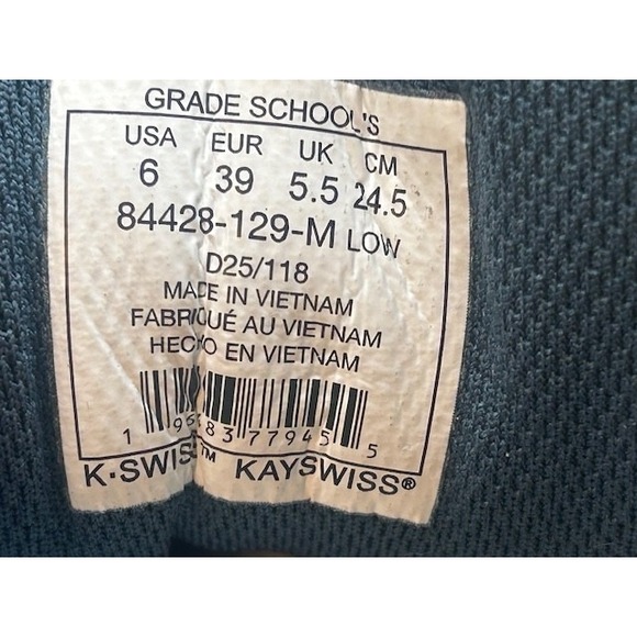 K-Swiss Kids Court Express 2 Tennis Shoes White/Stargazer/Neon - Big Kid Size 6 - Picture 7 of 13